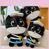 Adorable Black Cat Plush Toy Soft Cuddly Pillow Gift For Girls And Kids