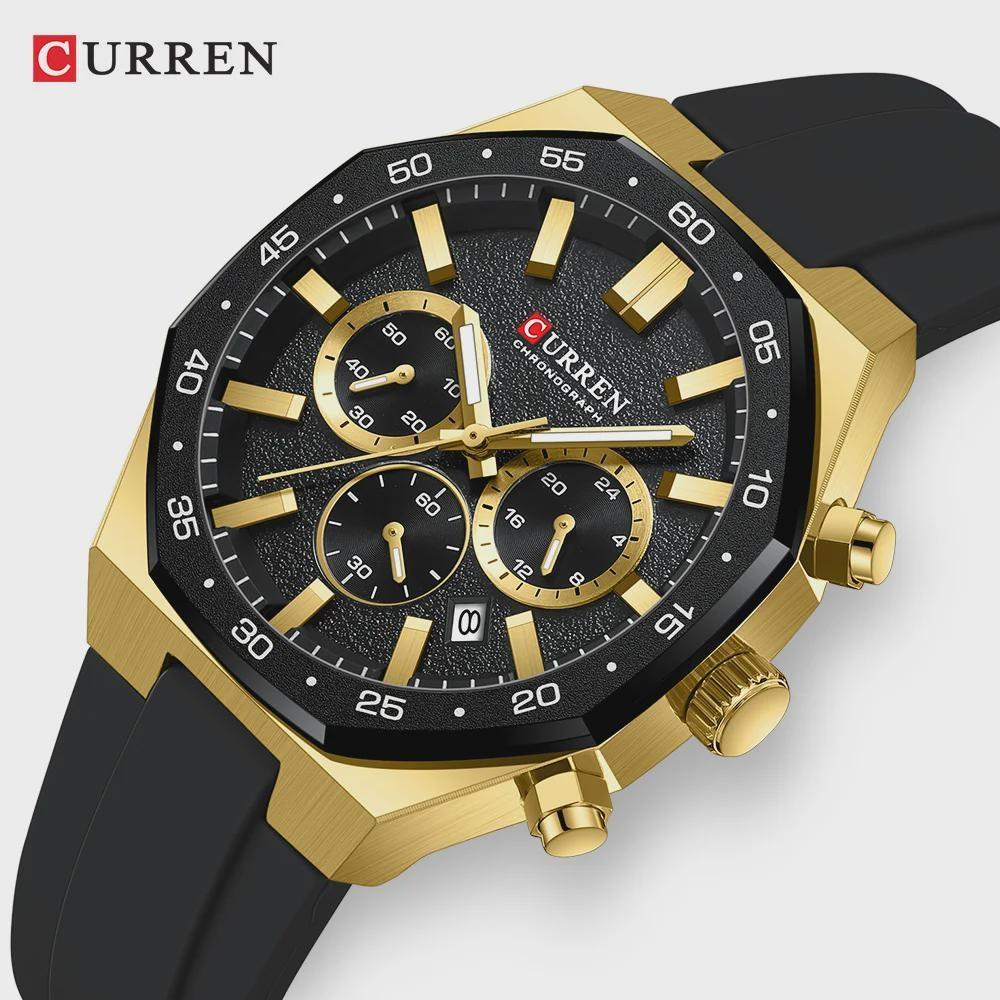 

CURREN Fashion Men Top Brand Luxury Design Sport Military Quartz Wristwatch Luminous Male Clock золотой