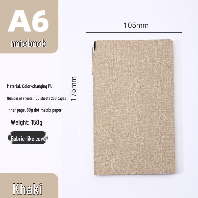 Simple A6 Leather Pocket Notebook with Pen Holder - Ideal for College Students & Business Diaries