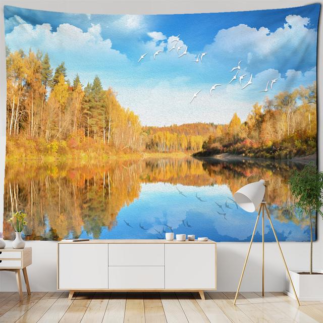 Coastal Cave Tapestry Wall Hanging Boho Seaside Landscape Psychedelic Aesthetics Room Dorm Art Decor