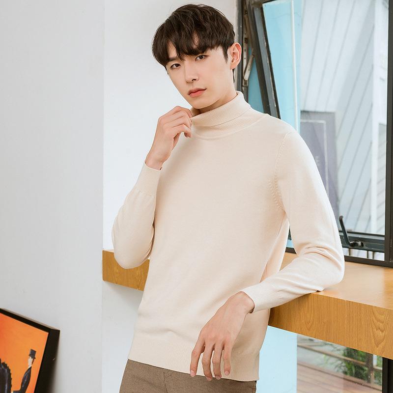 Sweater High Collar Autumn and Winter Men's Pullover Knit Sweater Loose Casual Long-sleeved Wild Wool Sweater