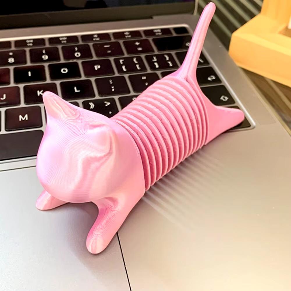 

Simulation 3D Printing Spring Cat Plastic Spring Cat Model Creative Spring Cat Ornament розовый