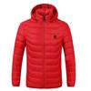 Heating Jacket Stand Collar Pockets 2 Heating Areas 3 Levels Adjustable Hooded Coat for Men