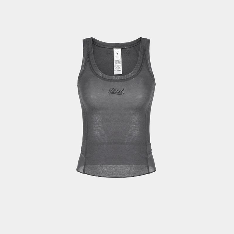 

Korean Badblood BCAC Series American Spicy Girl See-Through Camisole - Women s Sexy Niche Summer Tank Top Medium сірий колір