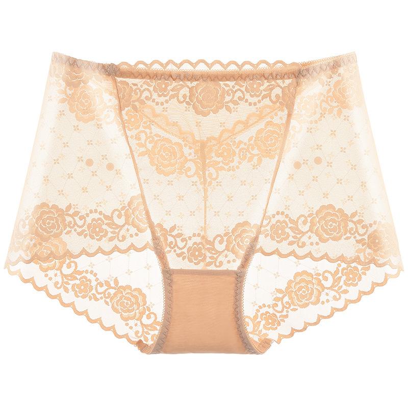 Sexy Women Underwear Lace Mesh Briefs Pure Cotton Crotch Tange Thong Women Lace Panties Underpants