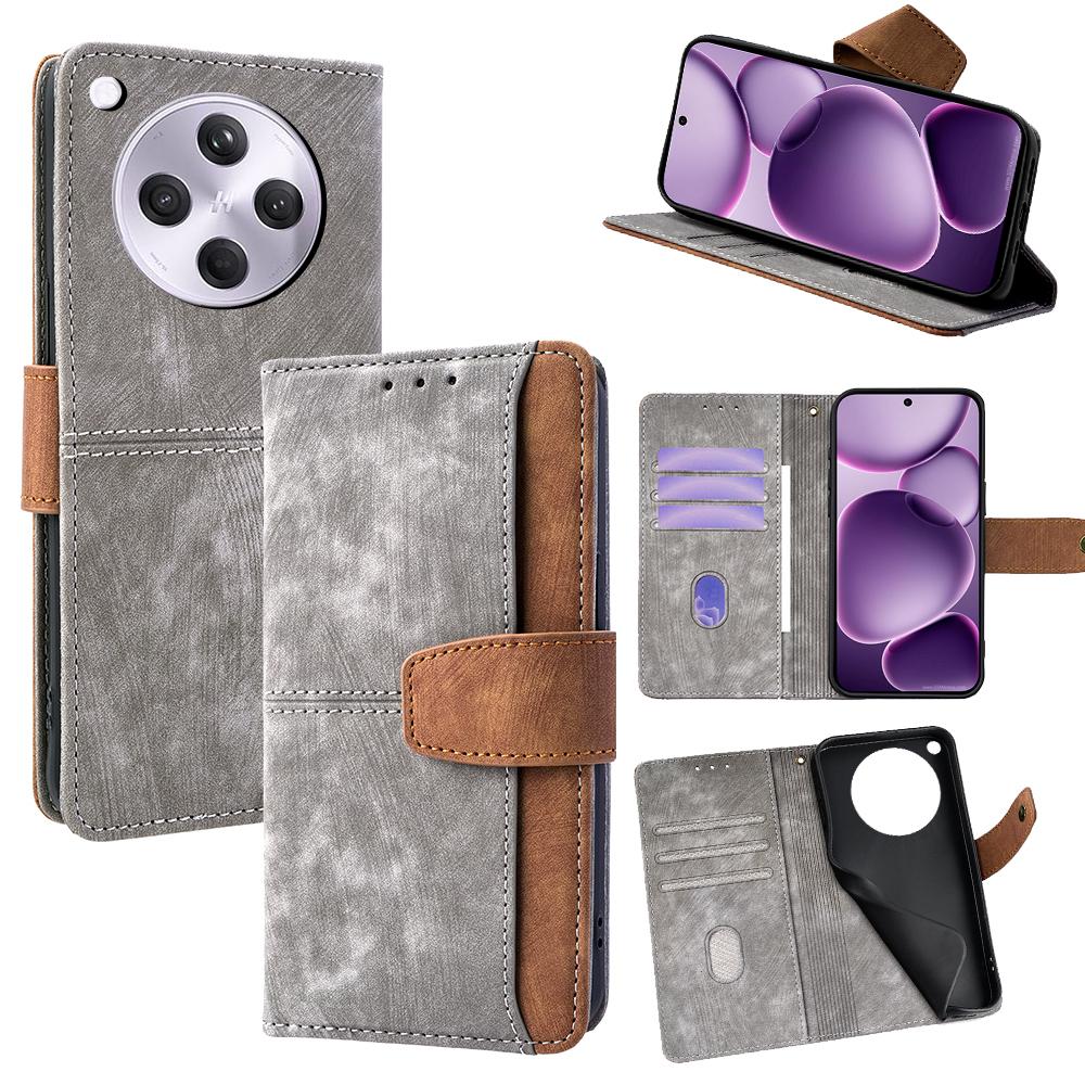 For Oppo Find X8s+ 5G Case RFID Blocking Color Splicing PU Leather Wallet Phone Cover