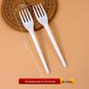 Disposable Biodegradable PLA Cutlery Set: Knife, Fork, Spoon with Long Handle and Thick Design