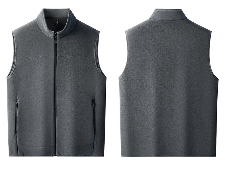 2025 Men's Stand-Up Collar Fleece-Lined Zipper Vest - Warm, Fashionable & Versatile for Autumn/Winter