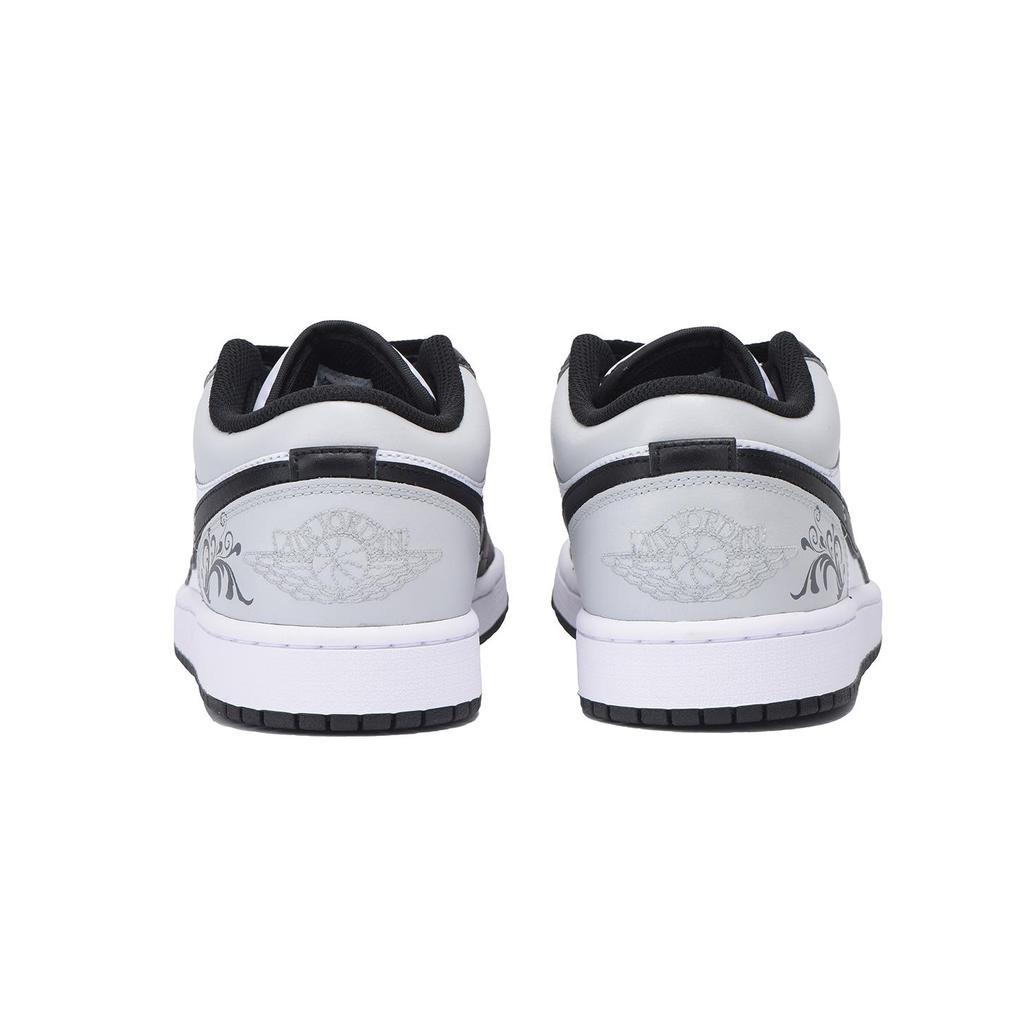Jordan Air Jordan 1 Vintage Basketball Shoes Men's Low top Black/Gray/White 553558-132(Team32-)