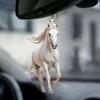 2D Acrylic Christmas Pendant Flat White Horse Car Pendant Pendant Chain Key Hanging Ornaments N5D7