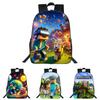 Minecraft Backpack For Kids With Printed Design Nylon School Bag With Padded Straps For Elementary Students
