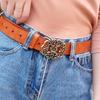Leather Flower Buckle Belt For Jeans Adjustable Length Premium PU Delicate And Exquisite