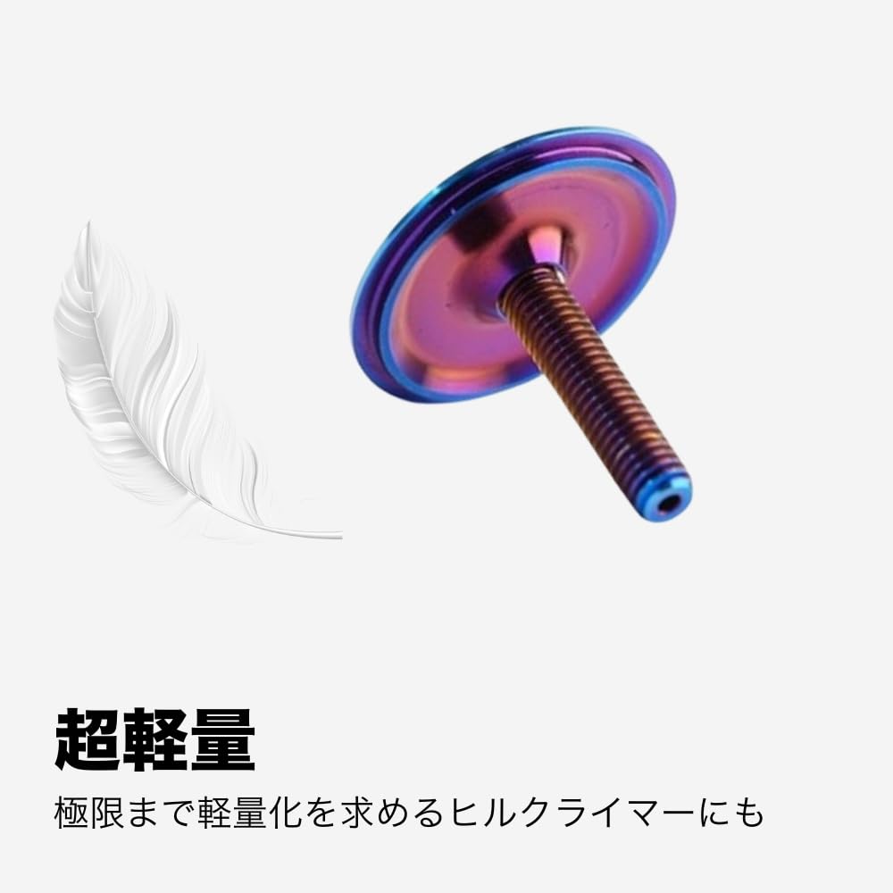 Bicycle Lightweight TC4 Titanium Stem Top Cap with Hollow Bolt Laser Star Blue S-PARTS (S-Parts) High-Strength 31.8mm
