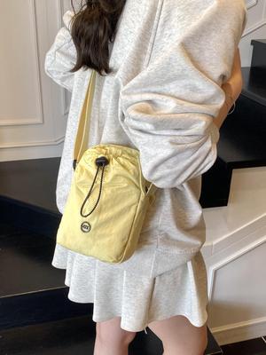 Women's Lightweight Crossbody Nylon Bag for Sports and Bottles