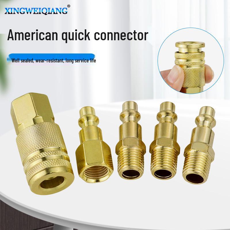 Five-Piece 1/4 NPT Female Quick Connect Air Hose Connector Set for Air Compressors