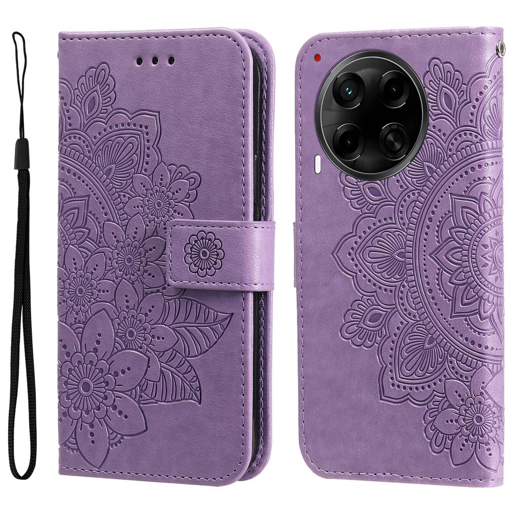For TECNO Camon 30S Pro 4G/Camon 30S 4G Case Floral Pattern PU Leather Wallet Stand Phone Cover