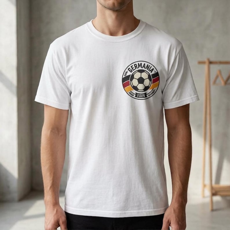 Germany 2026 Minimalist Crest Modern Bundesadler Eagle with Black-Red-Gold Striped Wings Abstract Vector Football Emblem 3XL