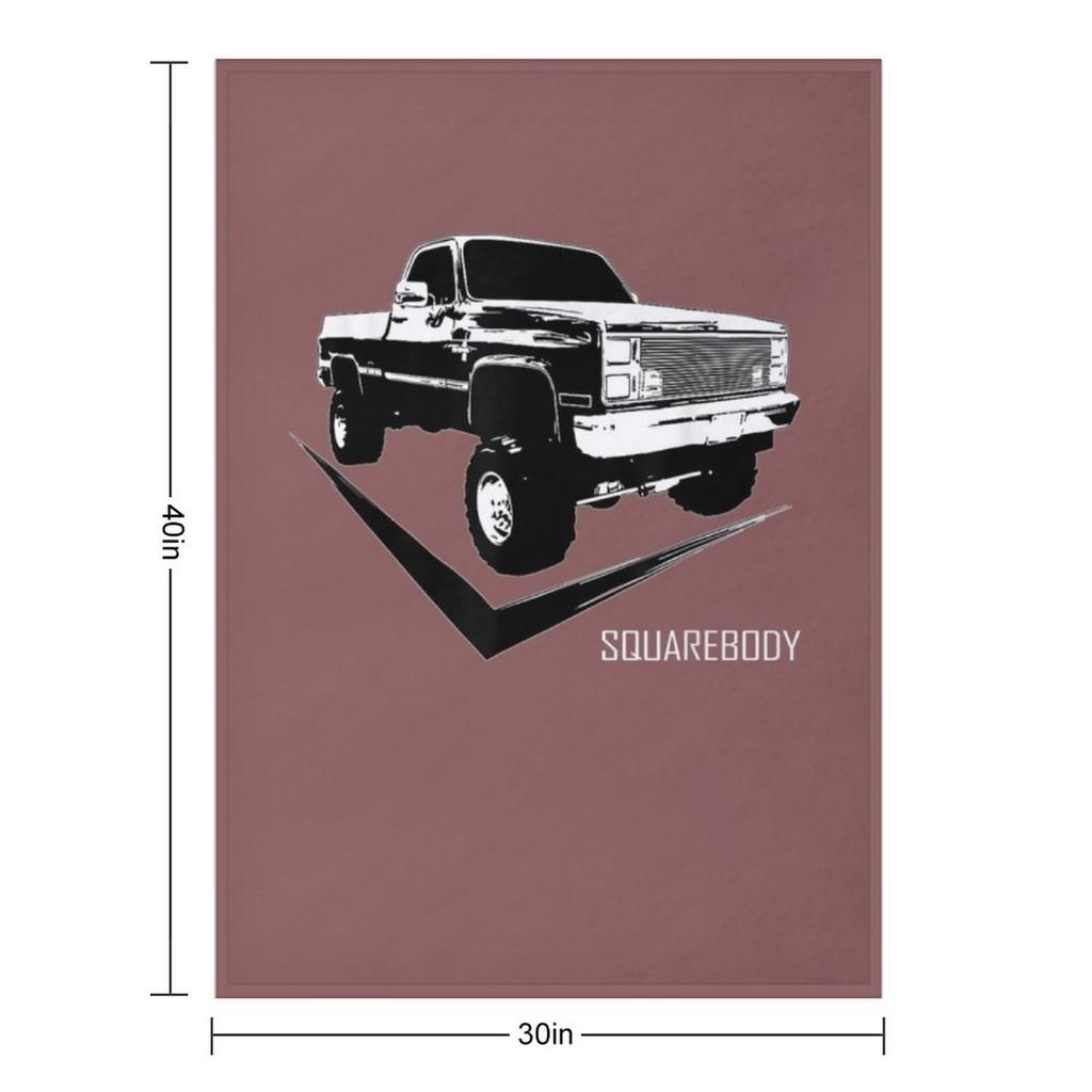 Classic Square Body Truck Squarebody Throw Blanket Cute Decorative Beds Weighted Heavy Blankets