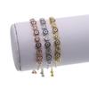 New Mix 3 Color Gold Rose Silver Color 5mm Sparking AAA+ Cz Evil Eye Link Chain Girl Women Turkish Jewelry Pave Cz Bracelet