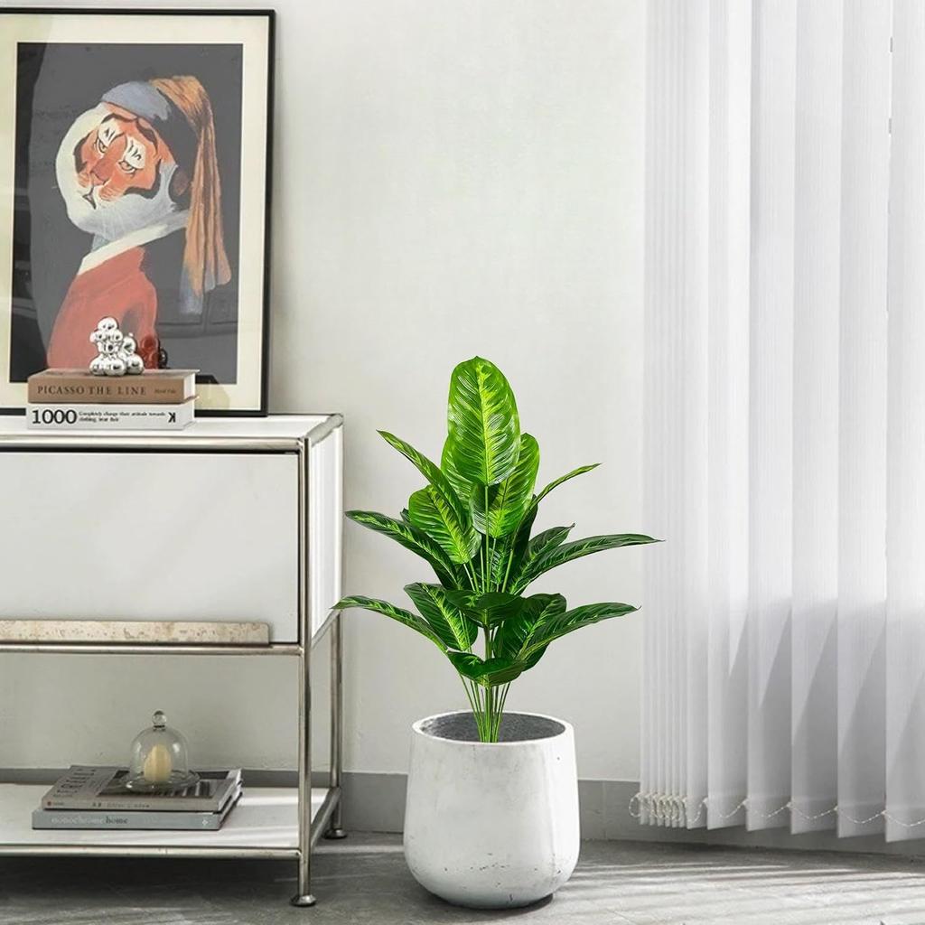 Artificial Plant in Pots Fake Plants Indoor Outdoor, Faux Potted Tree Tropical Palm Floor Plants for Home Office Living Room Bedroom Decor