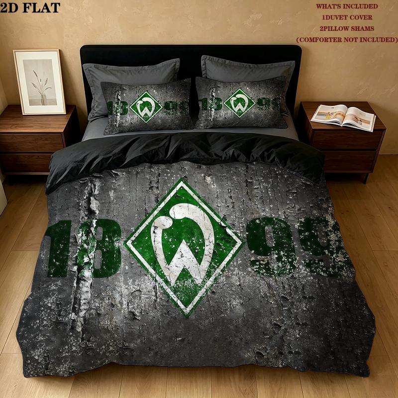 Werder Muster Bettwäsche Heimdekoration Geburtstagsgeschenk ( 1 Bettbezug + 2 Kissenbezüge, ohne Füllung),Fanartikel.