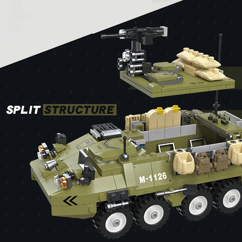 Ideal Gift 549Pcs Bricks M1126 Military Armored Vehicle Model Building Block/Transport Panzer Car Model/Educational Toy For Kids