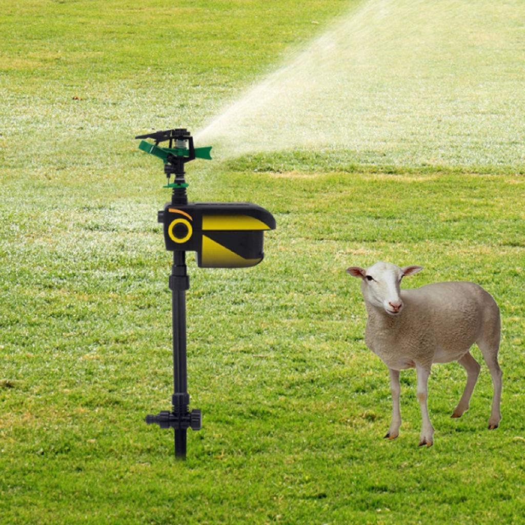 Garden Sprinkler Spike Lawn Grass Motion Activated Water Animal Cat Dog Pet Repellent Deterrent Sprinkler Pest Repellent Black
