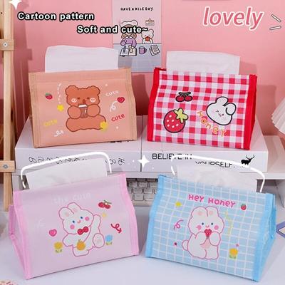 1pc Cute Tissue Box Home Box Large Storage Box Napkin Holder Living Room Decoration Bedroom Kitchen Desktop Tissue Storage