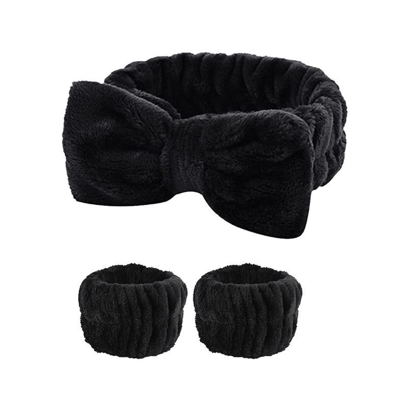 

16-Piece Multi-Color Soft Headband and Hair Clip Set with Bowknot Washband and Elastic Hair Ties