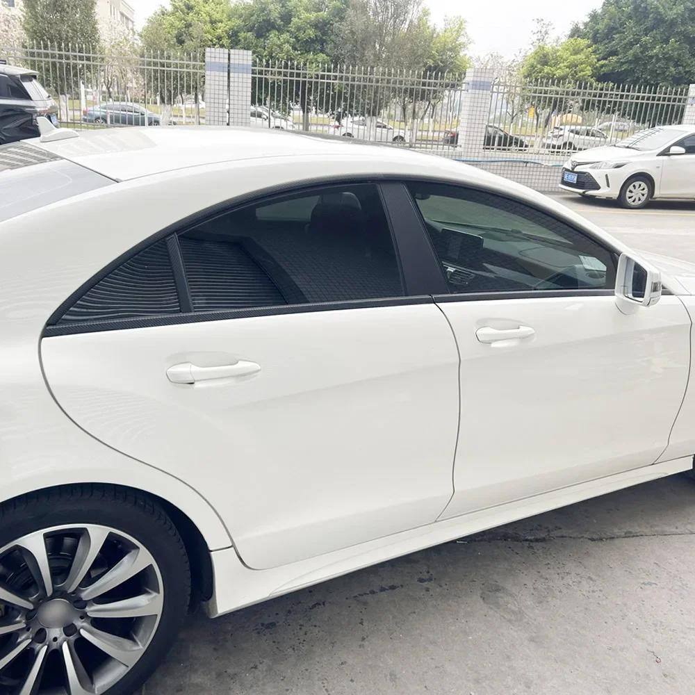 For Mercedes Benz CLS W218 2012-2017 Sedan Window Chrome Delete Blackout ABC Pillars Glossy Black Stickers