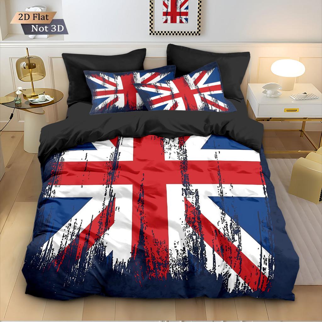 National Flag Pattern 3D Digital Printing Bed Three-Piece Set Quilt Cover Pillowcase Bedding Home Textile Can Be