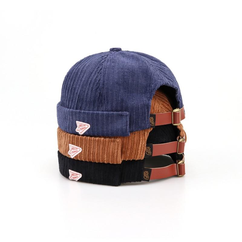 Corduroy Newsboy Cap Men Women Retro Japanese Style Warm Winter Hat With Adjustable Fit
