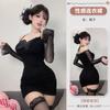 Domila Sexy Spice Girls Pure Sex Underwear Three-dimensional Butterfly One-word Neck Long Sleeve Short Skirt Slim F671