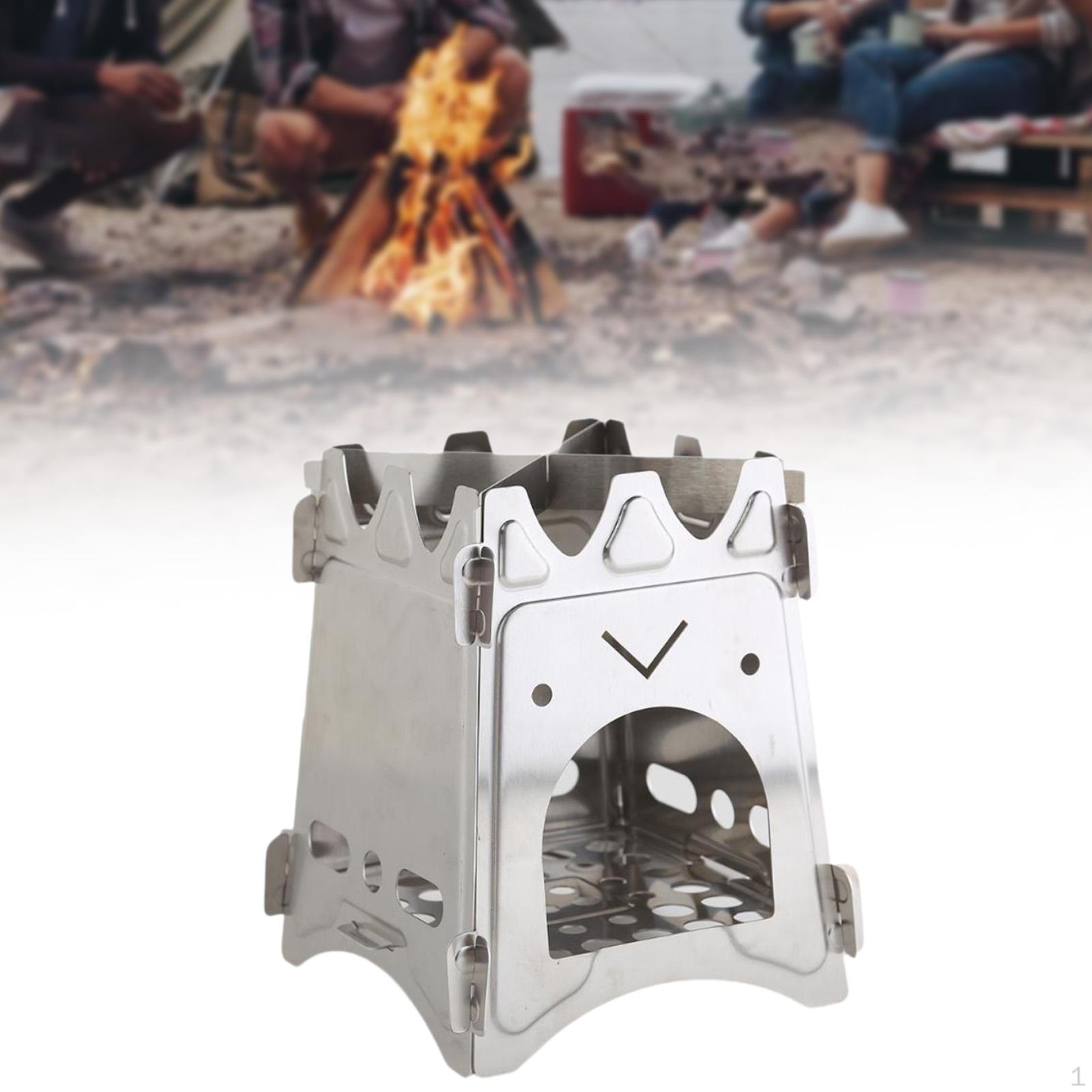 

Outdoor Camping Wood Burner Campfire with Storage Bag for BBQ Travel Garden Style C