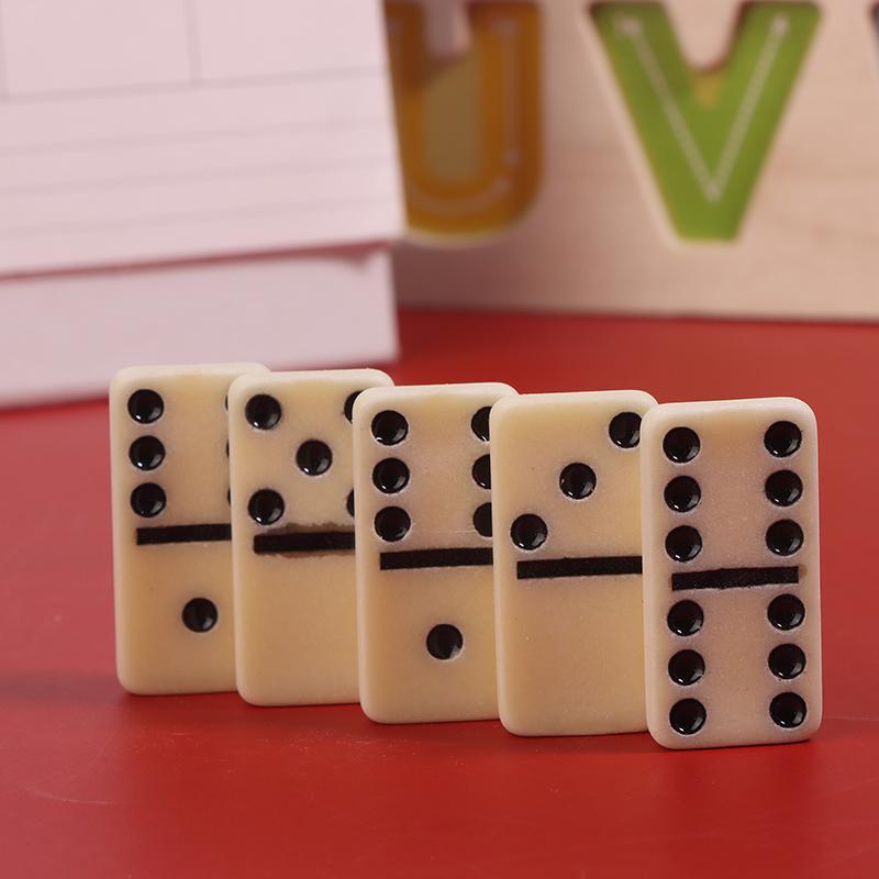 Domino Game Set With Box Melamine 28 Dominoes Tiles Gifts Professional Table Game Multifunctional For Family Game Decor