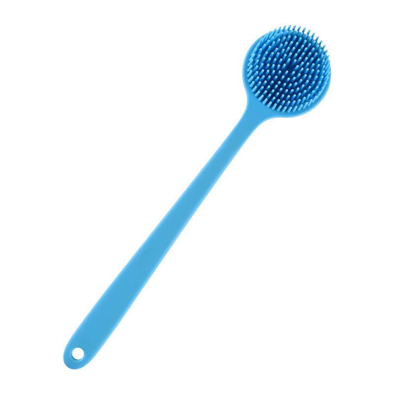 Double-Sided Silicone Bath Brush with Soft Bristles & Long Handle