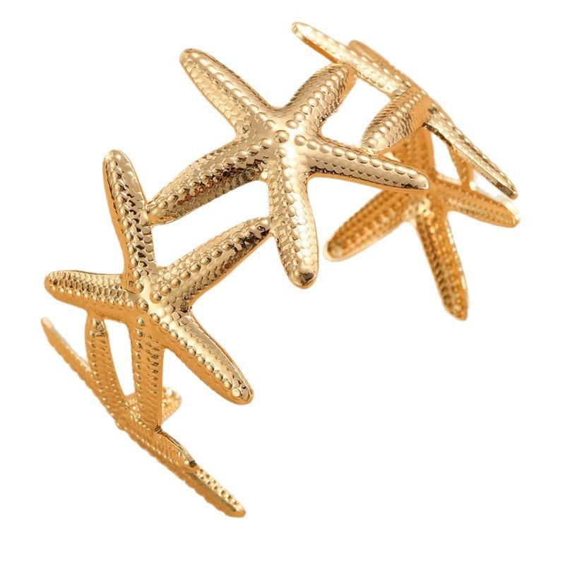 Metall-Armband mit Perlen und geometrischem Design für den Sommerurlaub Stil Damen
