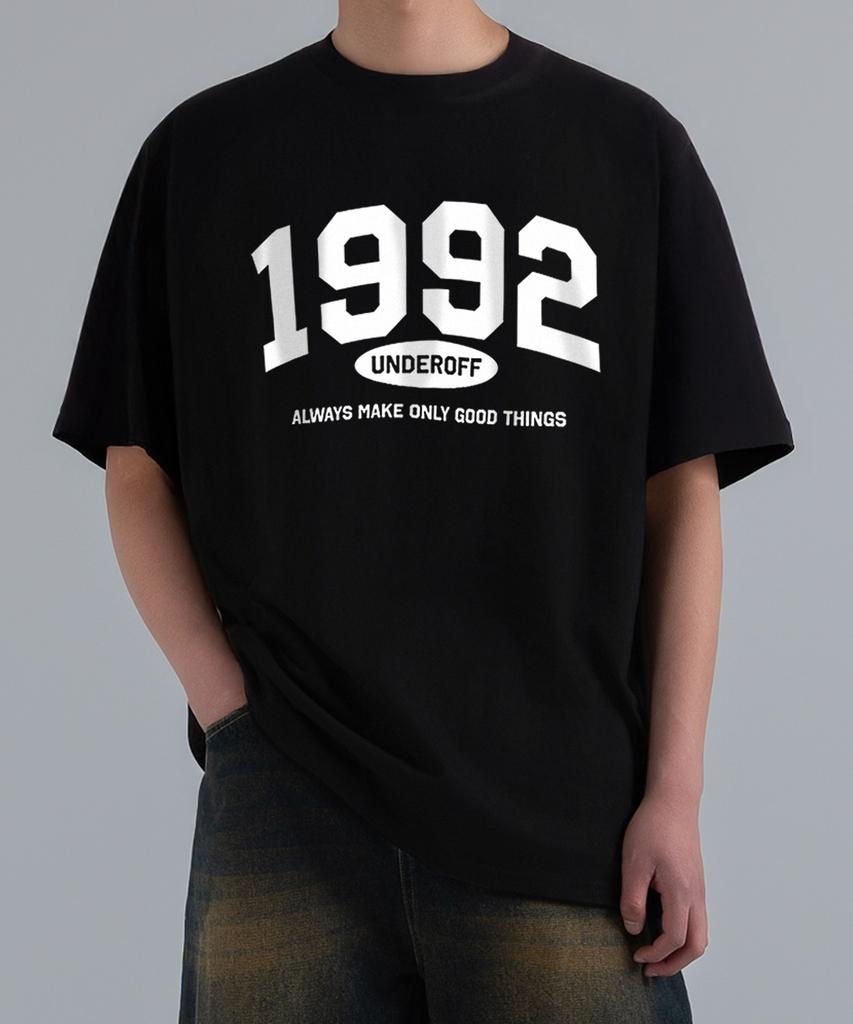 UNDEROFF [2Pack] Oversized Crewneck Arch Logo Short Sleeve 3-Piece Set