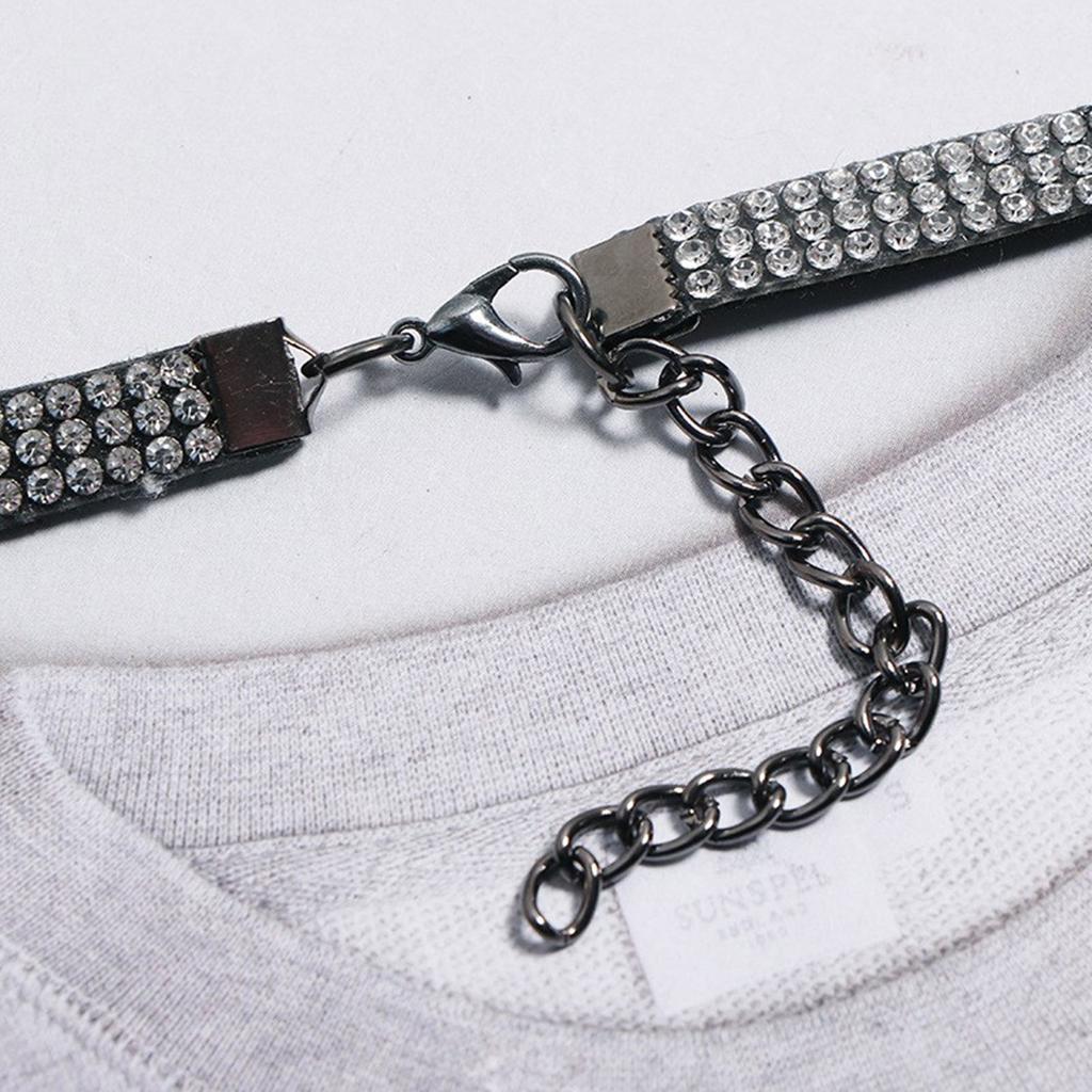 Elegant Tie Necklace with Sparkling Rhinestones for Formal Occasions Uniform Tie Stylish Jeweled Chain Tie