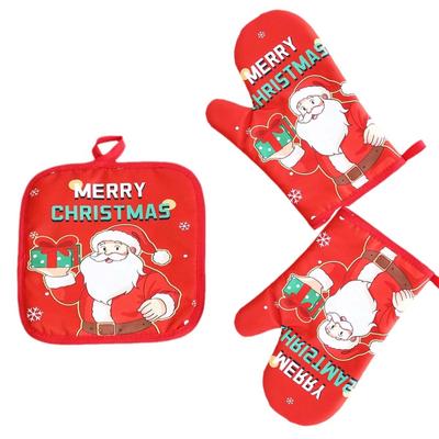 Christmas Insulated Gloves Oven Gloves Kitchen Baking Oven Gloves Insulated High Temperature Resistant Gloves