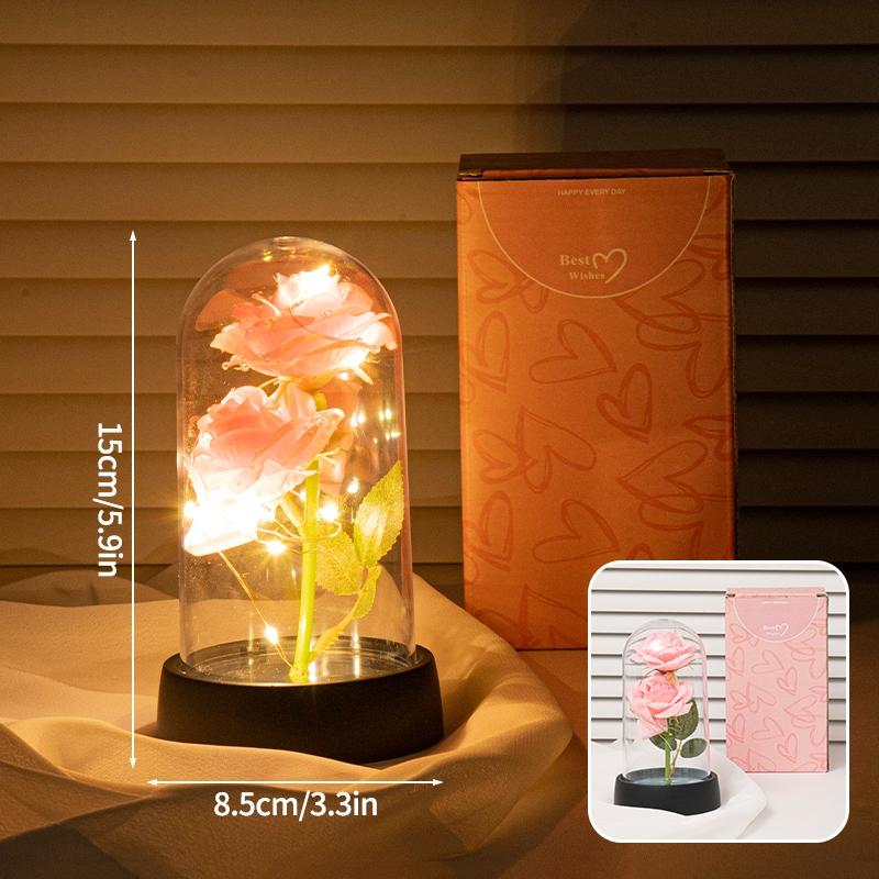 Eternal Galaxy Rose Rose With Lights  Led Valentine Day Gift Couple Girlfriend New Year Heart Gift Creative Wedding Decor