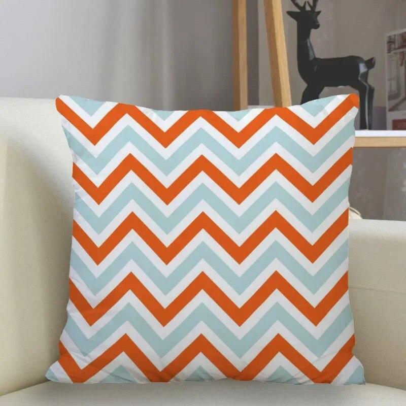 Striped Color Pillowcase Square Cover Zipper