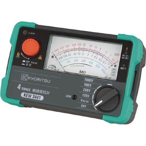 Kyoritsu Electrical Instruments (KYORITSU) Kewmeg 4-Range Insulation Resistance Meter (25V/50V/125V/250V) Model 3442