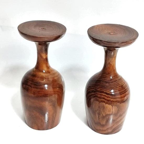 Sheesham Wooden Multipurpose Wine Glass Pure Natural Wood Wine Goblet Drink Party  Glass