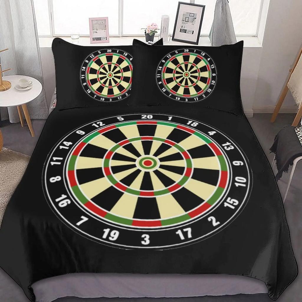Dartscheibe Bettbezug Set Dartscheibe Bettwäsche Sets Hautfreundlich Blitz und Flamme Bettdeckenbezüge Set Queen Bettbezug 3-teilig
