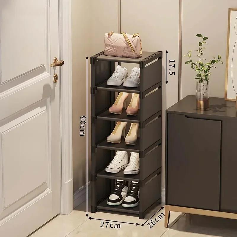 Stackable Multilayer Shoe Rack Narrow Shape Sneakers Shoe Storage Save Space Doorway Corner Shoe Rack Large Capacity Shoe Stand