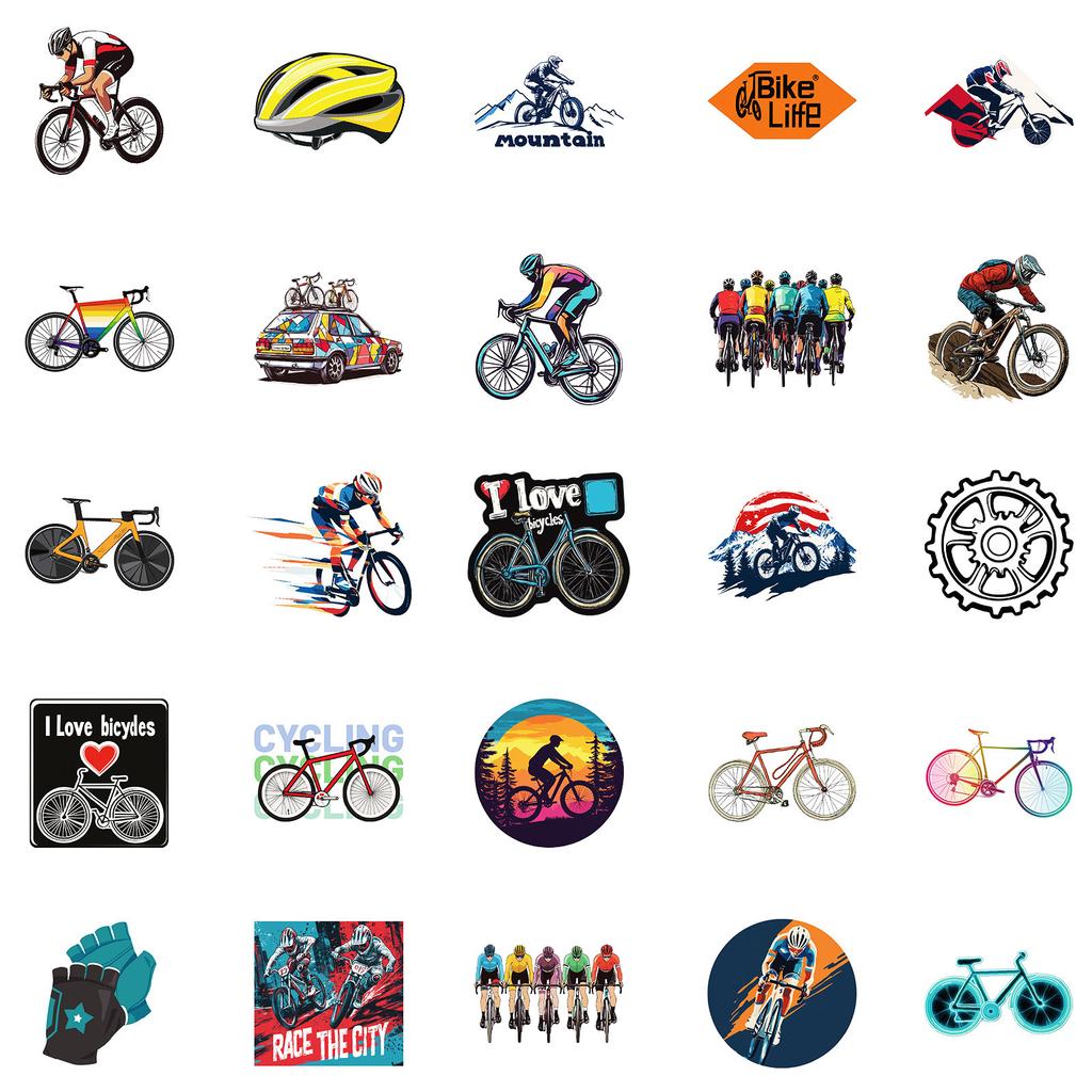50 Creative Mountain Bike Graffiti Stickers Hot-blooded Competitive Waterproof Decorative Stickers