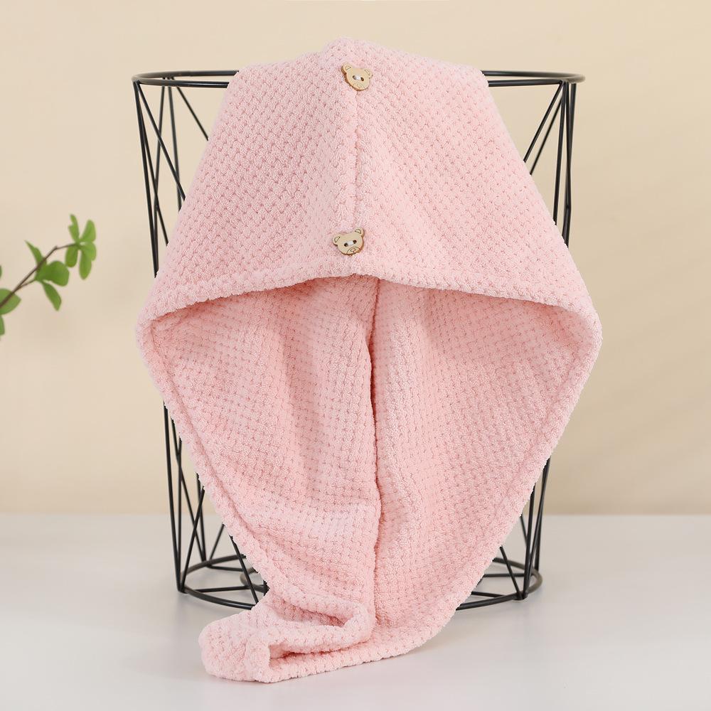 Burlap Quick-Dry Double-Layer Hair Wrap Towel - Water-Absorbent Bath Cap for Women