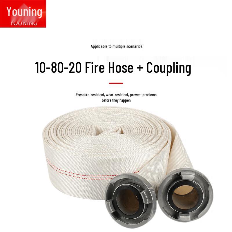 Youning Lined Fire Hose with Connector 3-inch 20m
