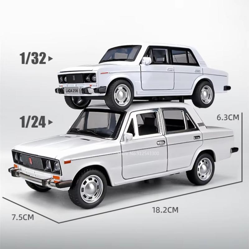 1/24 Scale LADA Toy Car Model Alloy Die-cast 6 Doors Openable Pull Back Sound and Light Scale Model Car Children's Toys Boy Collection Gift